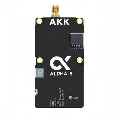 Émetteur vidéo AKK 5.8-6.0GHz Alpha5 FPV avec audio intelligent pour drones à longue portée
