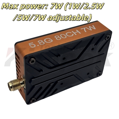 Émetteur vidéo FPV 7W 5.8G VTX 80CH Transmission FPV 5.8 GHz VTX pour FPV Racing Poids 56g Transmission longue portée haute puissance