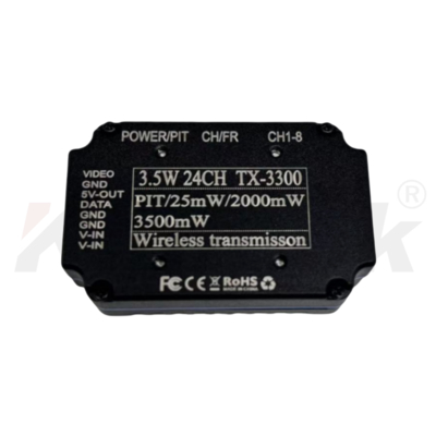 3.3GHz 3.5W Ultra léger 24 canaux FPV émetteur de transmission vidéo analogique 24.5g dédié à la course de drones.